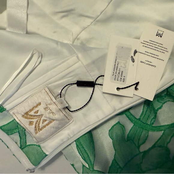 NWT Milly Tulip Floral Jacquard Strapless Maxi Dress Green Size 6 - Picture 7 of 8